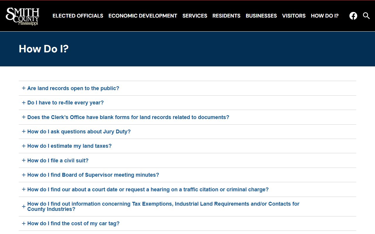Smith County how-do-I FAQ page for court records and copy requests
