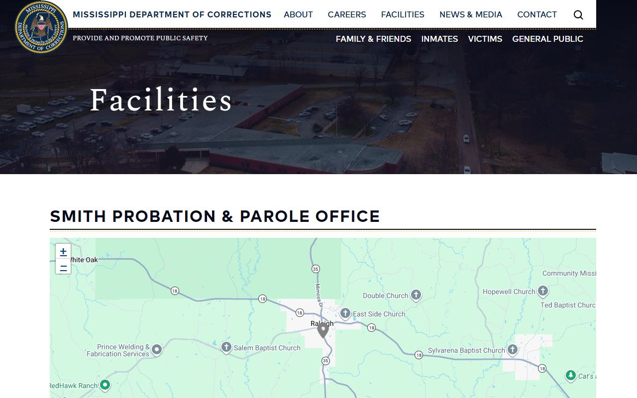 MDOC Smith County probation and parole office page for inmate supervision