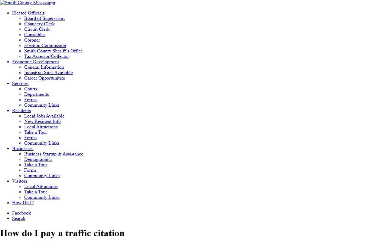 Smith County traffic citation payment FAQ